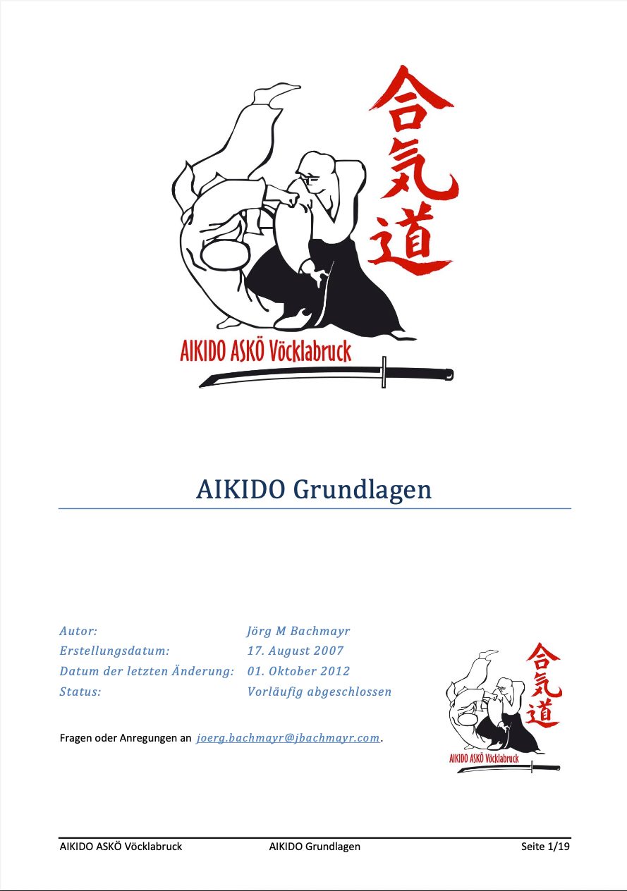 AIKIDO Grundlagen Broschüre – Titelseite